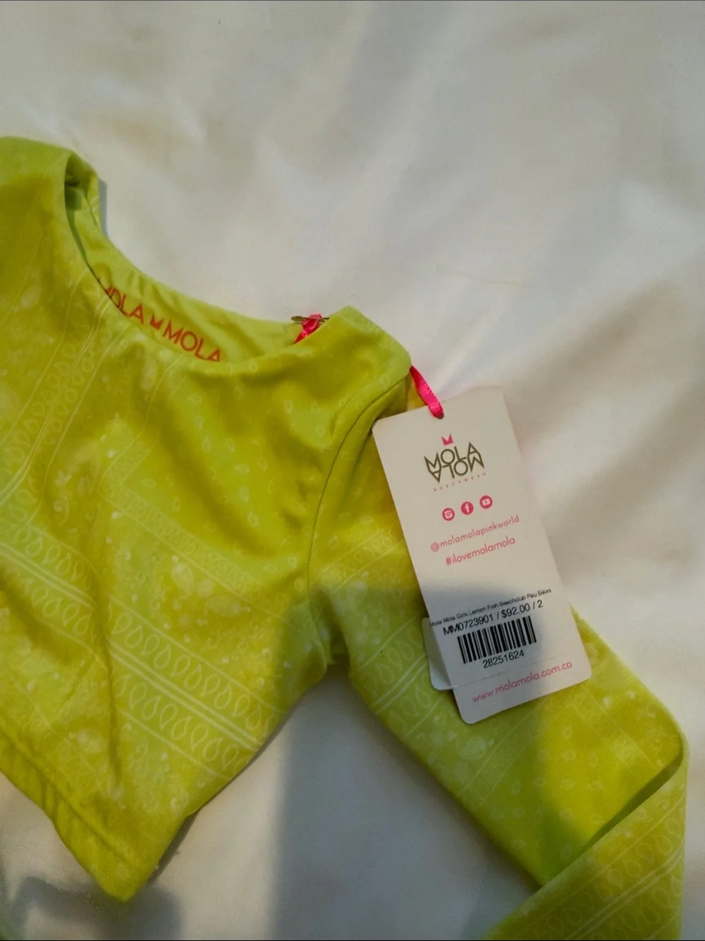 Molo Lime Green Long-Sleeve Kids Rashguard Set
